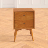 Lucia Solid Sheesham Wood Bedside Table With Two Drawer Storage - 3 Years Warranty