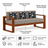 Euro Solid Sheesham Wood 3 Seater Sofa - 3 Years Warranty