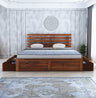 Strap Solid Sheesham Wood Bed With Two Drawer Storage - 3 Years Warranty
