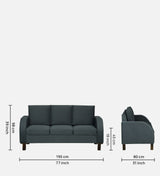 MAURUS Three Seater Upholstered Sofa Velvet - 12 Months Warranty - TAR