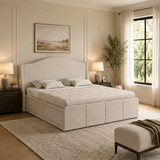 Maron Upholstered Bed With Box Storage - 12 Months Warranty(LUXE EDITION)