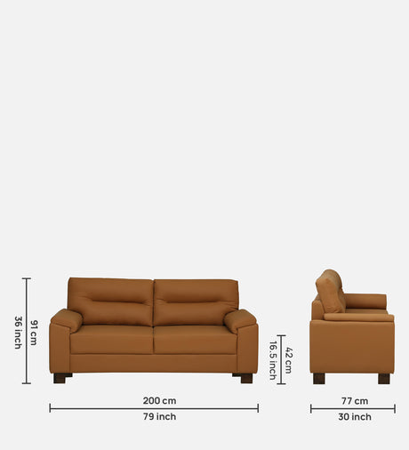 VALENTINO Three Seater Upholstered Sofa Leatherette - 12 Months Warranty - SAFFARON