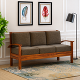 DELTA Solid Sheesham Wood 3 Seater Sofa - 3 Year Warranty (LUXE EDITION)