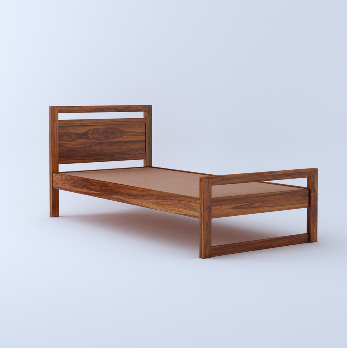 Rio Solid Sheesham Wood Single Size Bed (Big) - 3 Years Warranty