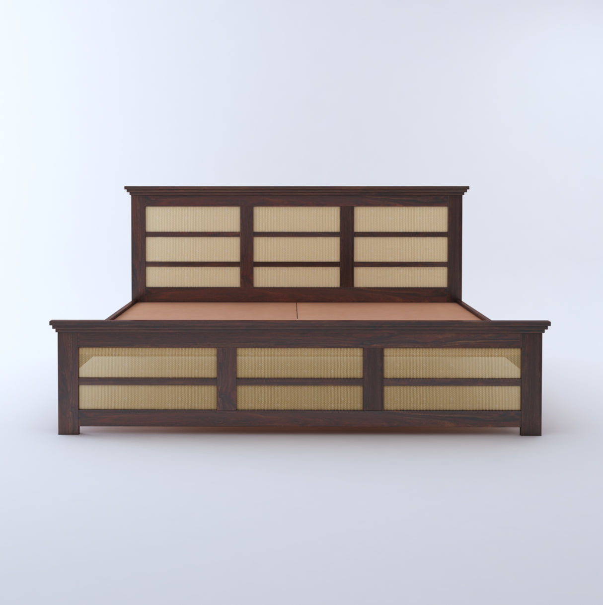 Syrus Solid Sheesham Wood Cane Bed - 3 Years Warranty