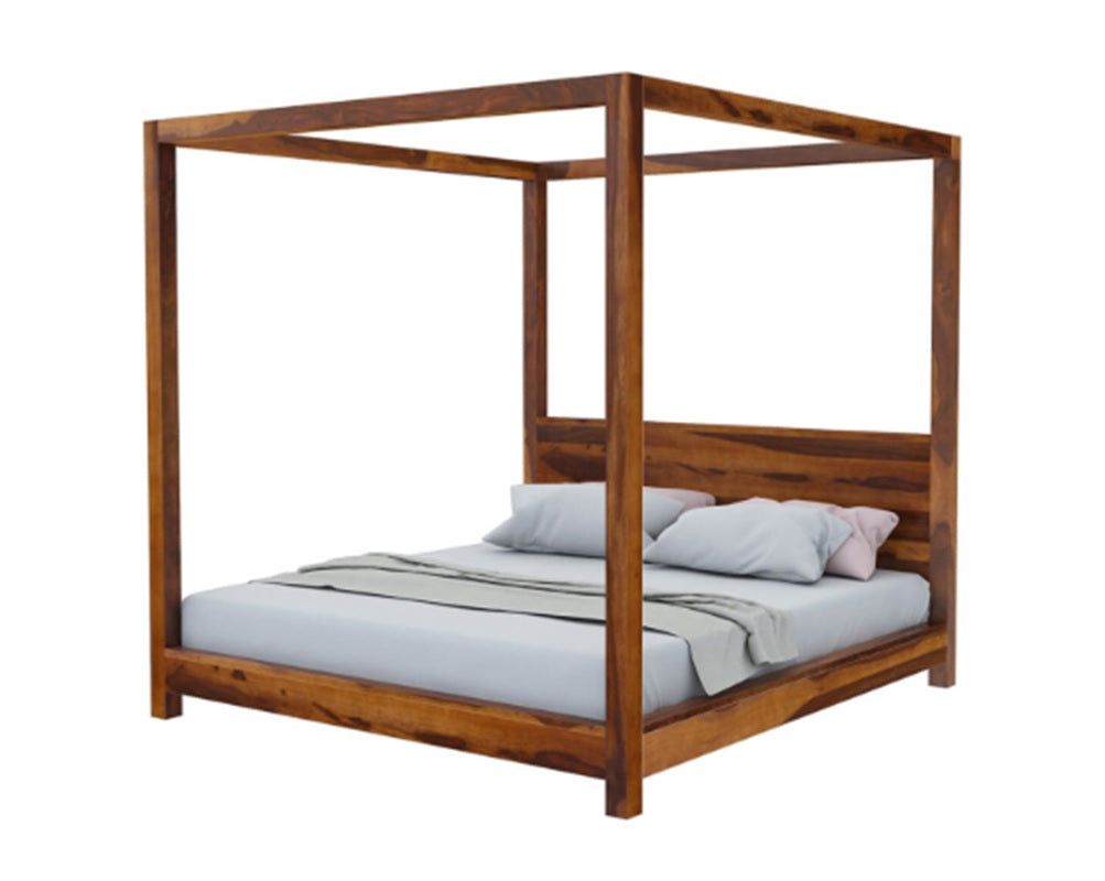 Maldives Solid Sheesham Wood Poster Bed - 3 Years Warranty