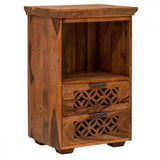 Jodhpur Solid Sheesham Wood Bedside Table  With Storage - 3 Years Warranty