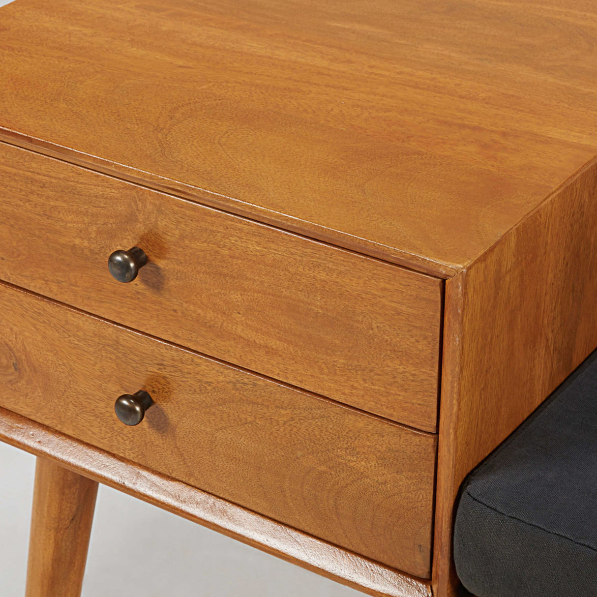 Lurid Solid Sheesham Wood Bench With Two Drawer Storage - 3 Years Warranty