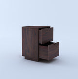 Foster Solid Sheesham Wood Bedside With Two Drawer Storage - 3 Years Warranty