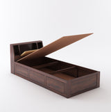 Mayor Solid Sheesham Wood Single Bed With Headboard and Box Storage - 3 Years Warranty
