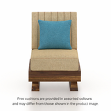 RONNY Solid Sheesham Wood Single Seater Sofa - 3 Year Warranty (LUXE EDITION)