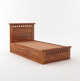 Armania Solid Sheesham Wood Single Size Bed With Box Storage - 3 Years Warranty