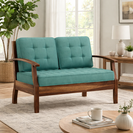 RAYON Solid Sheesham Wood 2 Seater Sofa - 3 Year Warranty (LUXE EDITION)