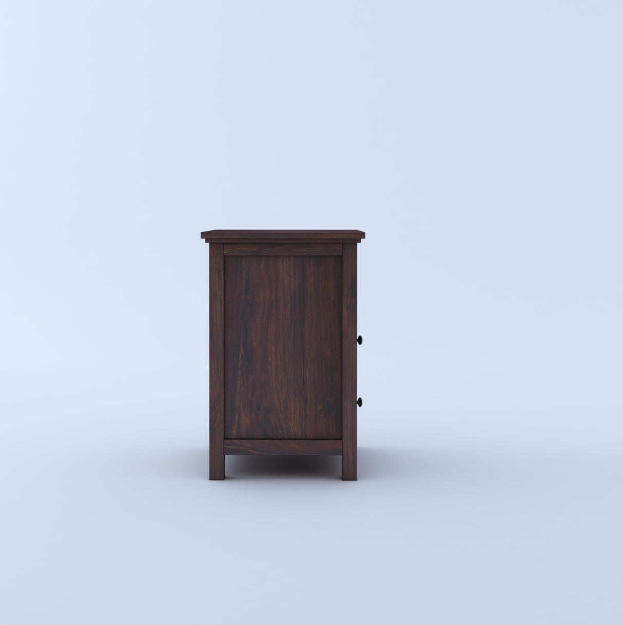 Swift Solid Sheesham Wood Bedside Table With Two Drawer Storage -3 Years Warranty