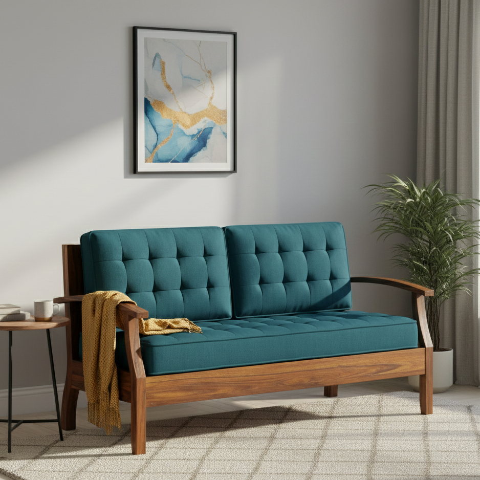 RAYON Solid Sheesham Wood 3 Seater Sofa - 3 Year Warranty (LUXE EDITION)