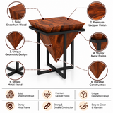 AURA Solid Sheesham Wood End Table - 3 Years Warranty