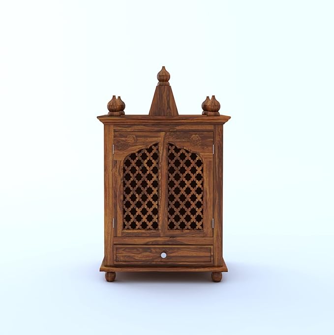 Aastha Solid Sheesham Wood Mandir - 1 Year Warranty