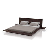 Lurid Solid Sheesham Wood Low Height Platform Bed with bedsides - 3 years Warranty
