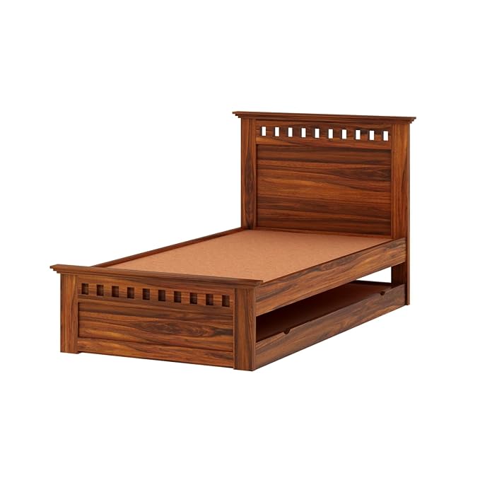 Armania Solid Sheesham Wood Single Trundle Bed Without Storage - 1 Year Warranty