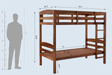KATY Solid Sheesham Wood Bunk Bed Without Storage - 3 Years Warranty