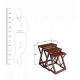 Mercy  Solid Sheesham Wood Nest of Stools - 3 Years Warranty