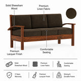 DELTA Solid Sheesham Wood 3 Seater Sofa - 3 Year Warranty (LUXE EDITION)