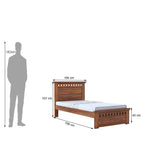 Armania Solid Sheesham Wood Single Size Bed Without Storage - 3 Years Warranty