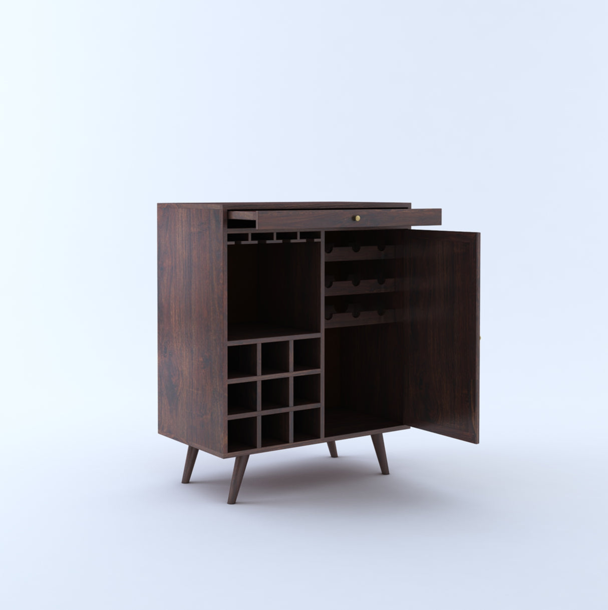 Syrus Solid Sheesham Wood Bar Unit - 3 Year Warranty