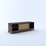 Cosmos Solid Sheesham Wood TV Unit Cane With Sliding Doors - 3 Years Warranty