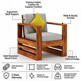 Lurid Solid Sheesham Wood Single Seater Sofa - 3 Years Warranty