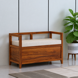 Jaipur Solid Sheesham Wood Storage Bench - 3 Years Warranty