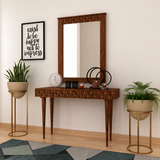 Raj Solid Sheesham Wood Console With Mirror - 3 Years Warranty