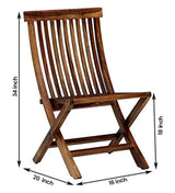 Retro Solid Sheesham Wood Set of-2 Folding Chair  - 3 years Warranty