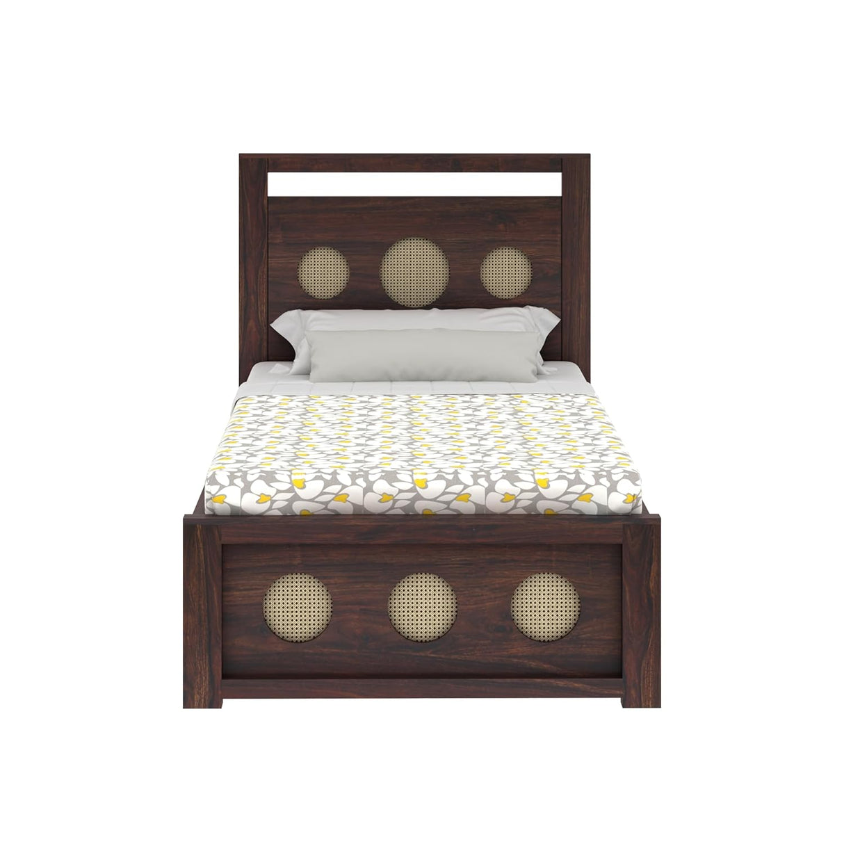 Cosmos Solid Sheesham Wood Single Size Bed With Box Storage - 1 Year Warranty