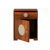 Cosmos Cane Solid Sheesham Wood Bedside With Drawer and Door Storage - 3 years Warranty