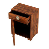 Cosmos Cane Solid Sheesham Wood Bedside With Drawer and Door Storage - 3 years Warranty