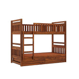 Swift Solid Sheesham Wood Bunk Bed With Ladder & Two Drawer Storage - 1 Year Warranty