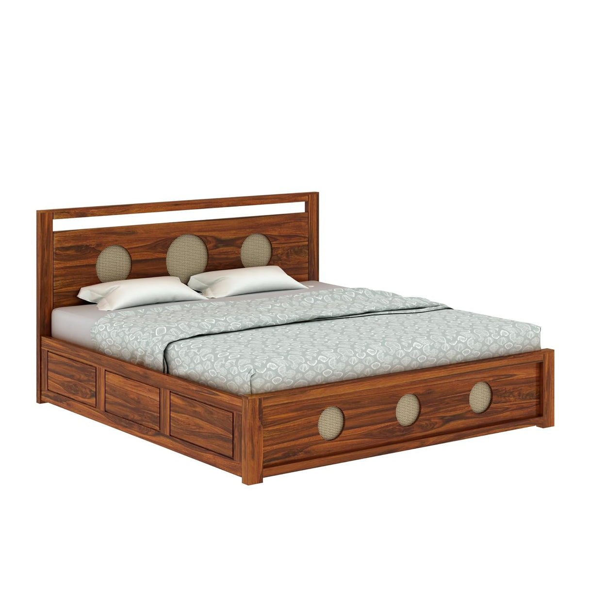 Cosmos Solid Sheesham Wood Hydraulic Storage Bed - 3 years Warranty