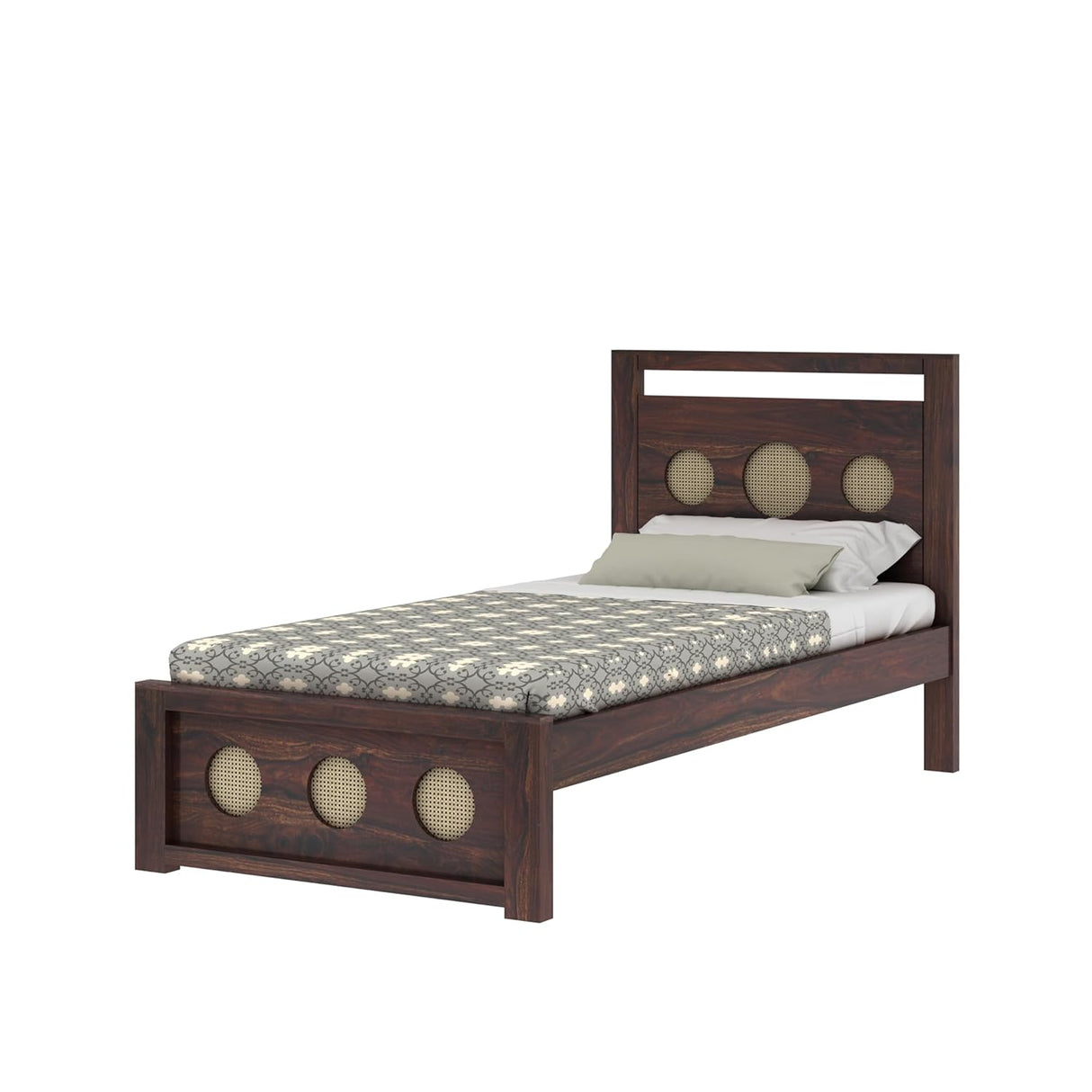 Cosmos Solid Sheesham Wood Single Bed  - 1 Year Warranty