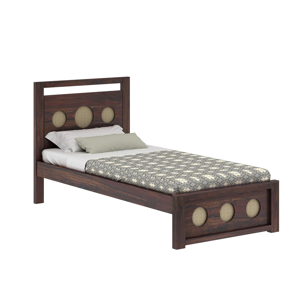 Cosmos Solid Sheesham Wood Single Bed  - 1 Year Warranty