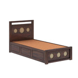 Cosmos Solid Sheesham Wood Single Size Bed With Box Storage - 1 Year Warranty