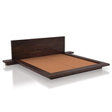 Lurid Solid Sheesham Wood Low Height Platform Bed with bedsides - 3 years Warranty