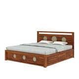 Cosmos Solid Sheesham Wood Bed With Box Storage - 3 years Warranty