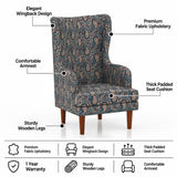Manali Wing/Relax Sofa Chair With Wooden Legs - 1 Years Warranty