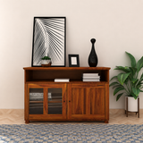 Fusion Solid Sheesham Wood Display Unit/Sideboard - 3 Years Warranty