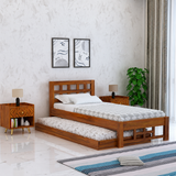 Simons Solid Sheesham Wood Single Trundle Bed - 3 Years Warranty
