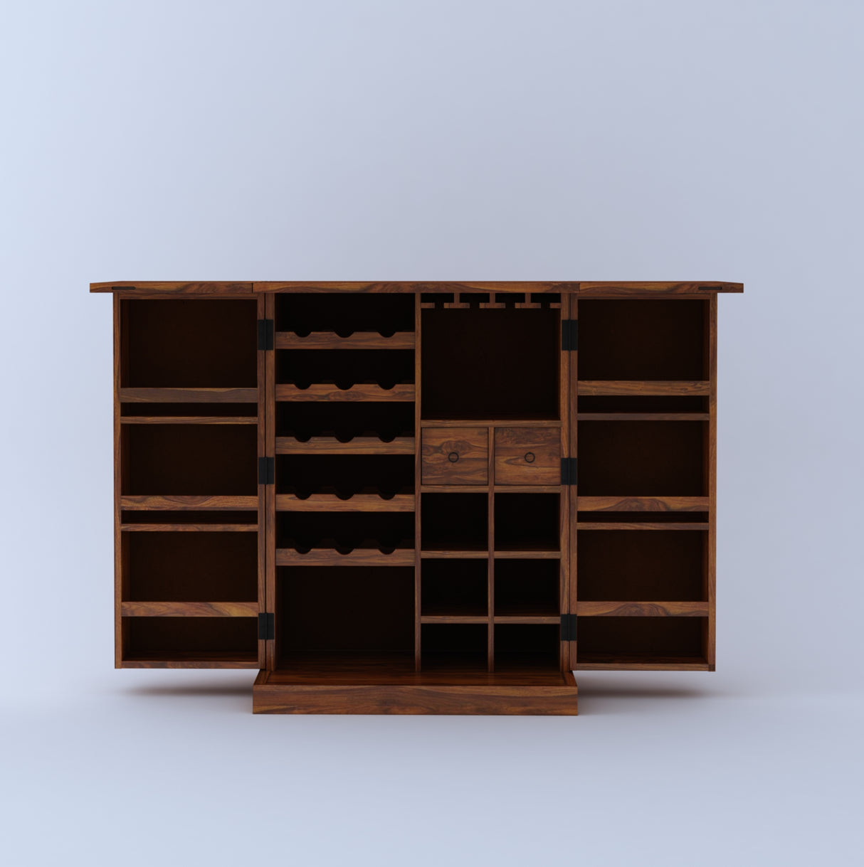 Olso Wine Cabinet in Solid Sheesham Wood - BIG - 3 Years Warranty