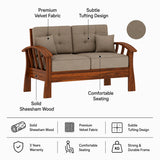 CROWN Solid Sheesham Wood 2 Seater Sofa - 3 Year Warranty (LUXE EDITION)
