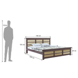 Syrus Solid Sheesham Wood Cane Bed - 3 Years Warranty