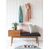 Lurid Solid Sheesham Wood Bench With Two Drawer Storage - 3 Years Warranty